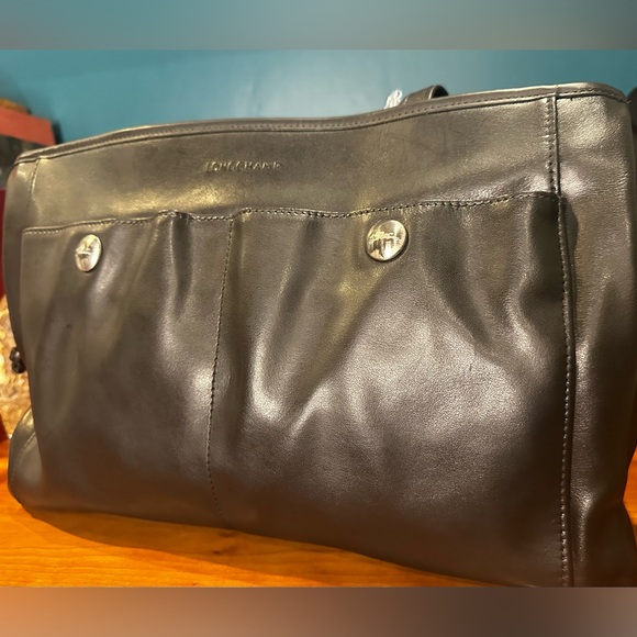EUC Timeless Black Extra Soft Leather Bag | Two Exterior Pockets | Snap Closure - Picture 2 of 11
